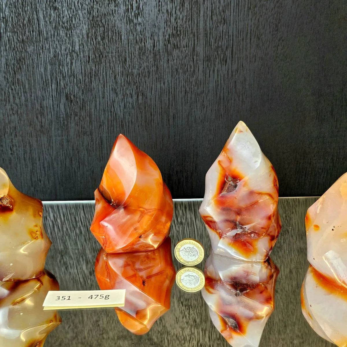 Carnelian Crystal Flame - Ignite Your Passion, Creativity, and Vitality 351-475g