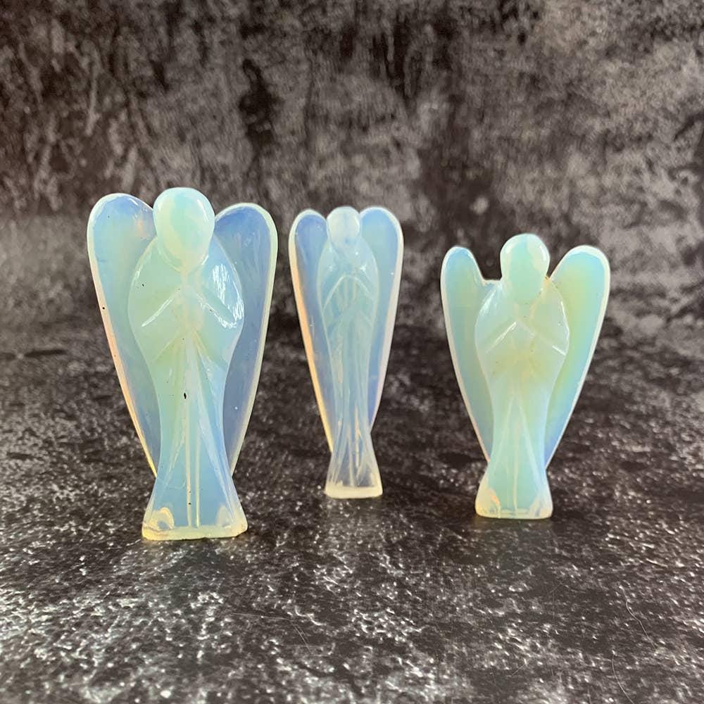 Opalite Angel Carving - Hope, Clarity, and Gentle Energy 7.5cm