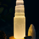 Selenite Crystal Tower with Wooden LED Base | 15cm Crystal | USB Powered