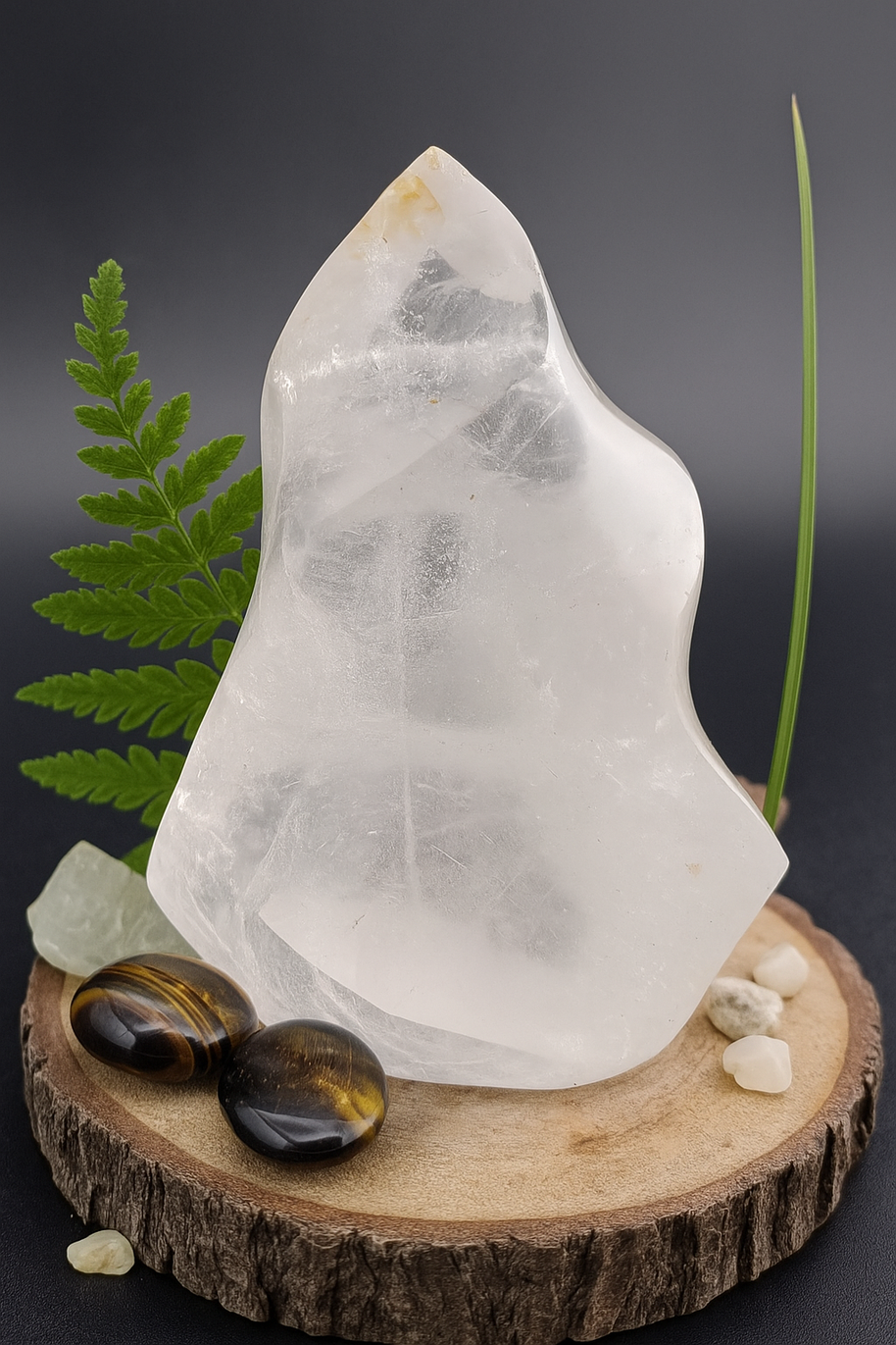 Clear Quartz Crystal Flame 300g