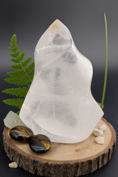 Clear Quartz Crystal Flame 300g