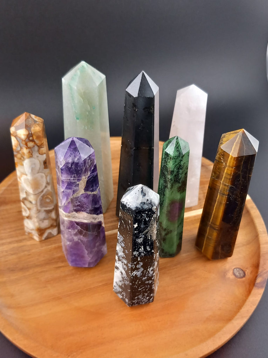 Small Polished Ruby Zoisite Crystal Tower