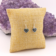 Sterling Silver Abalone Heart Drop Earrings