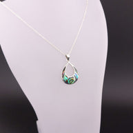 Sterling Silver Abalone Shell Pendant Necklace – 18” Trace Chain