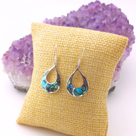 Sterling Silver Abalone Teardrop Drop Earrings