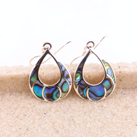 Sterling Silver Abalone Teardrop Drop Earrings