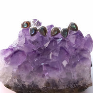 Sterling Silver Abalone Three Stone Stud Earrings