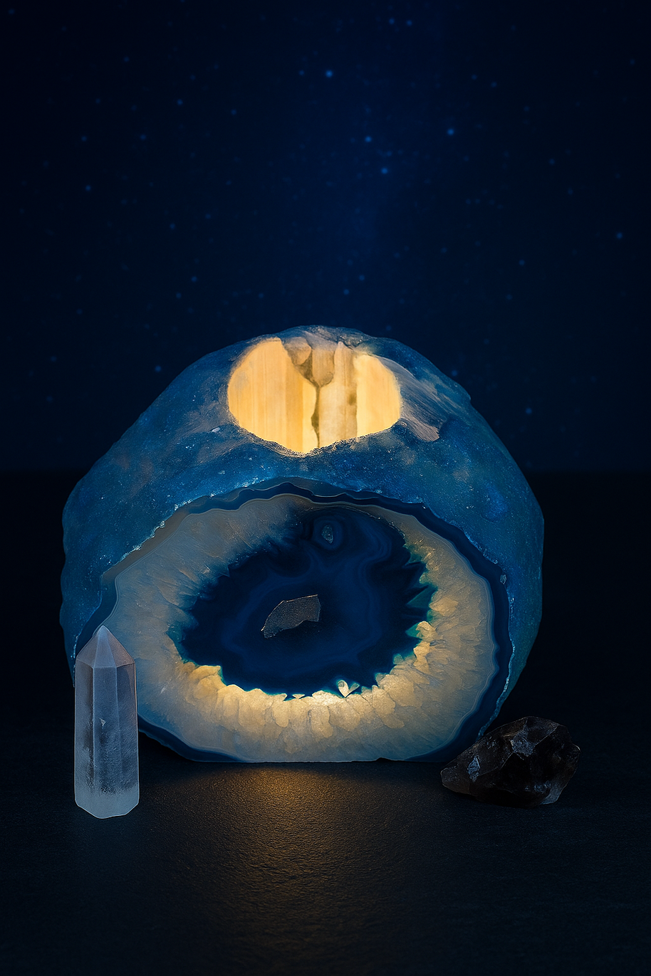 Blue Agate Tealight Candle Holder