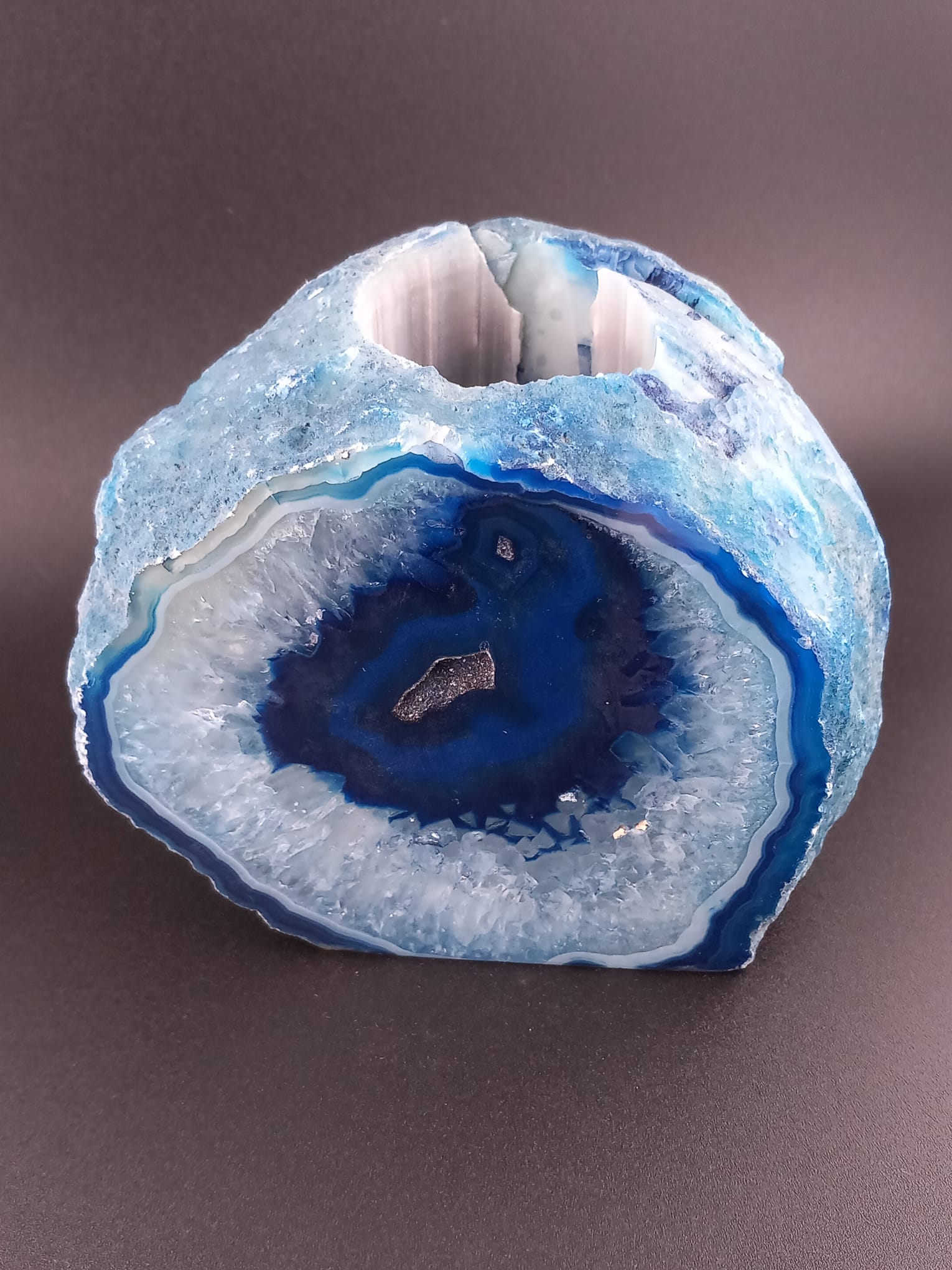 Blue Agate Tealight Candle Holder