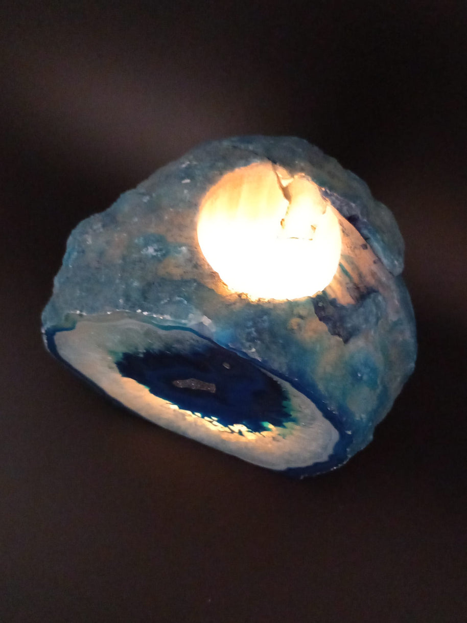 Blue Agate Tealight Candle Holder