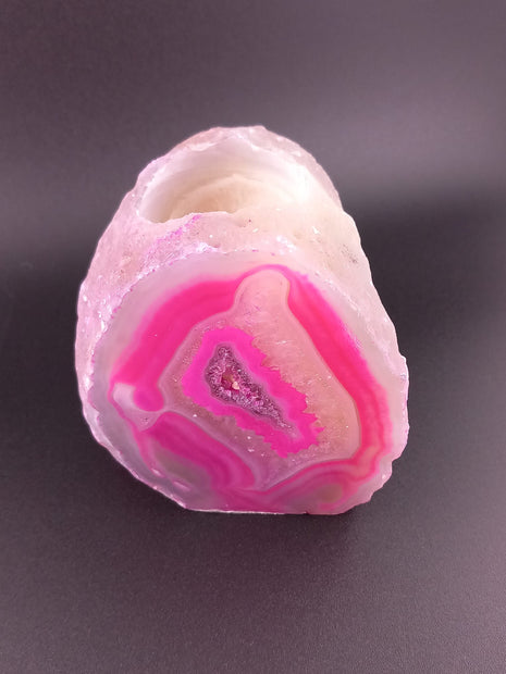 Pink Agate Tealight Candle Holder