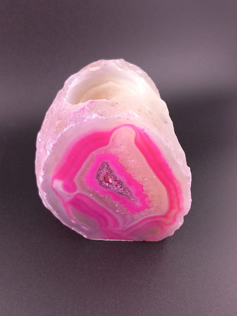Pink Agate Tealight Candle Holder