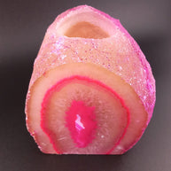 Pink Agate Tealight Candle Holder