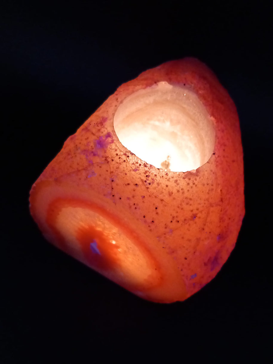 Pink Agate Tealight Candle Holder