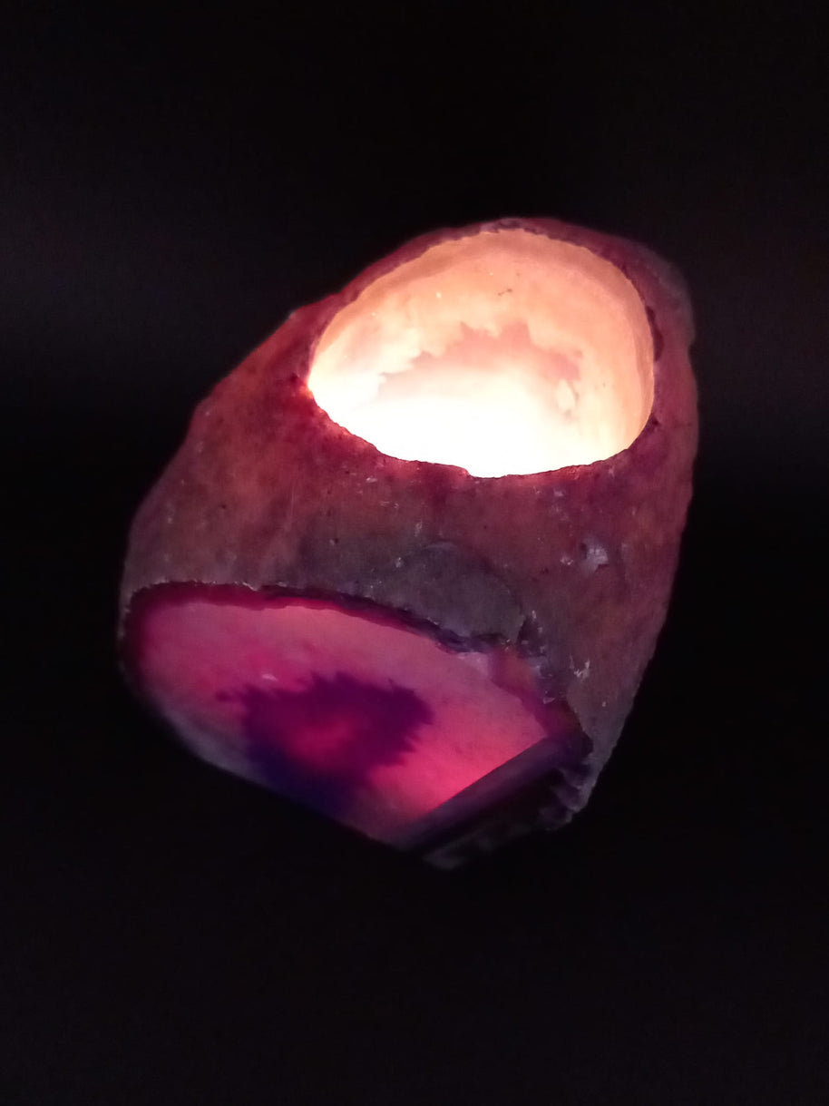 Purple Agate Tealight Candle Holder