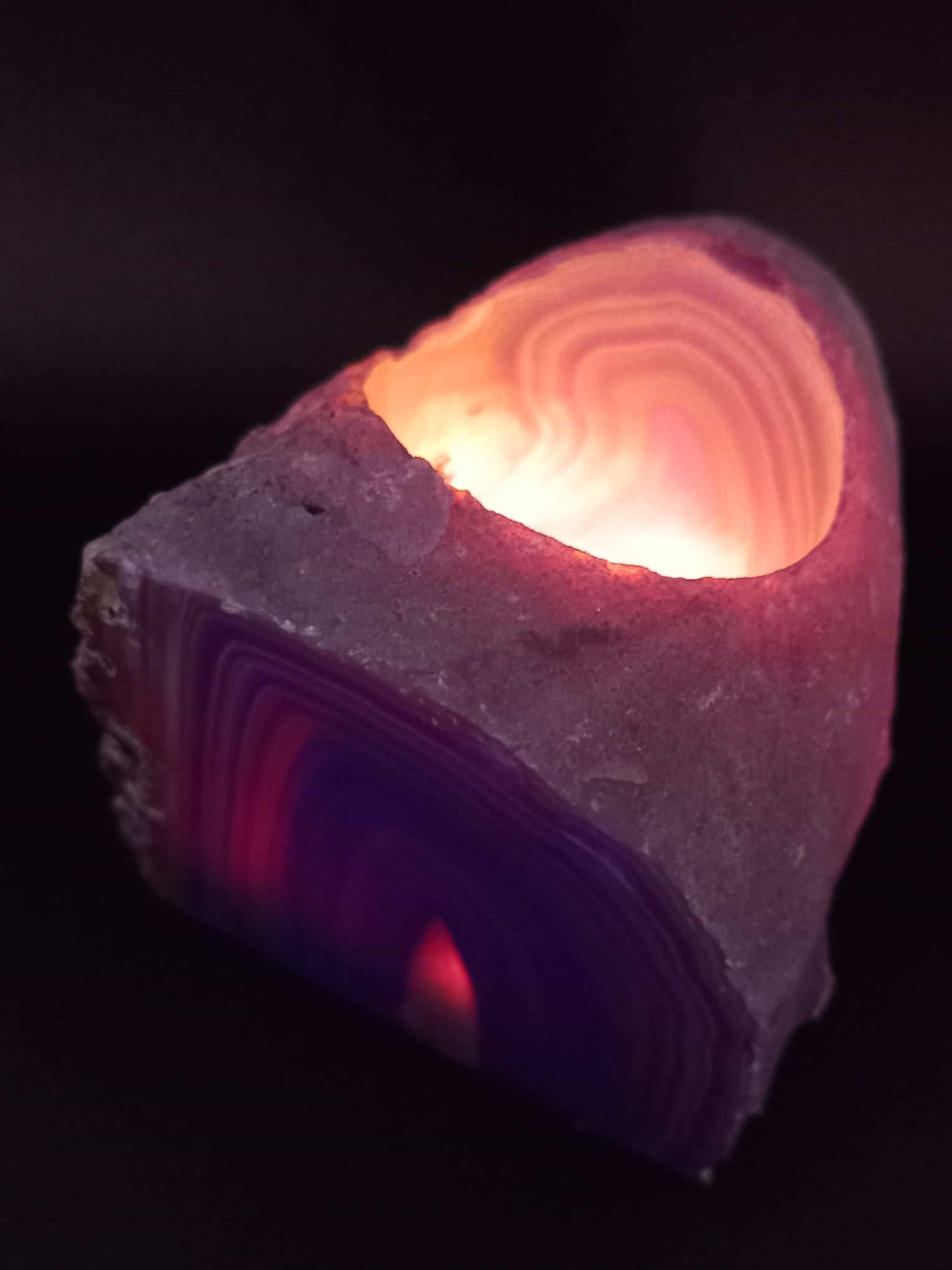 Purple Agate Tealight Candle Holder