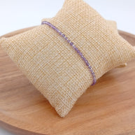 Fine Beaded Amethyst and Sterling Silver Bracelet