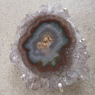 Sterling Silver Amethyst Druzy Stalactite Pendant Necklace – 18” Curb Chain