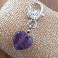Amethyst Heart Crystal Pet Charm