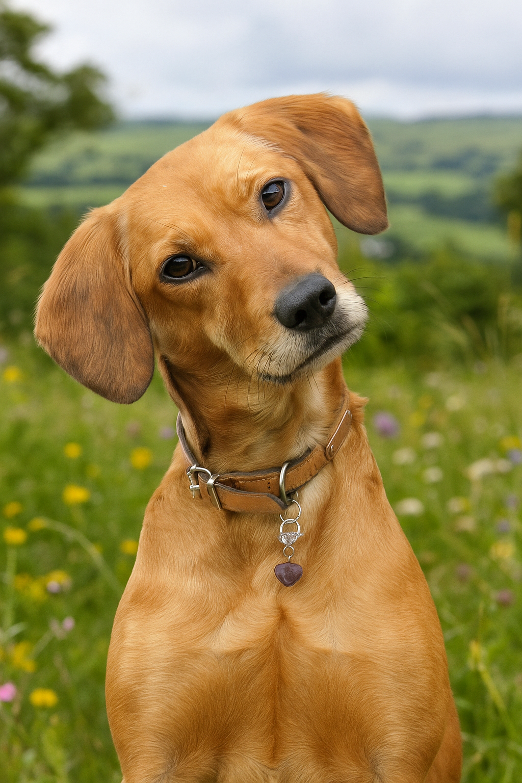 Amethyst Heart Crystal Pet Charm
