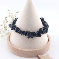 Black Obsidian Chip Stretch Bracelet