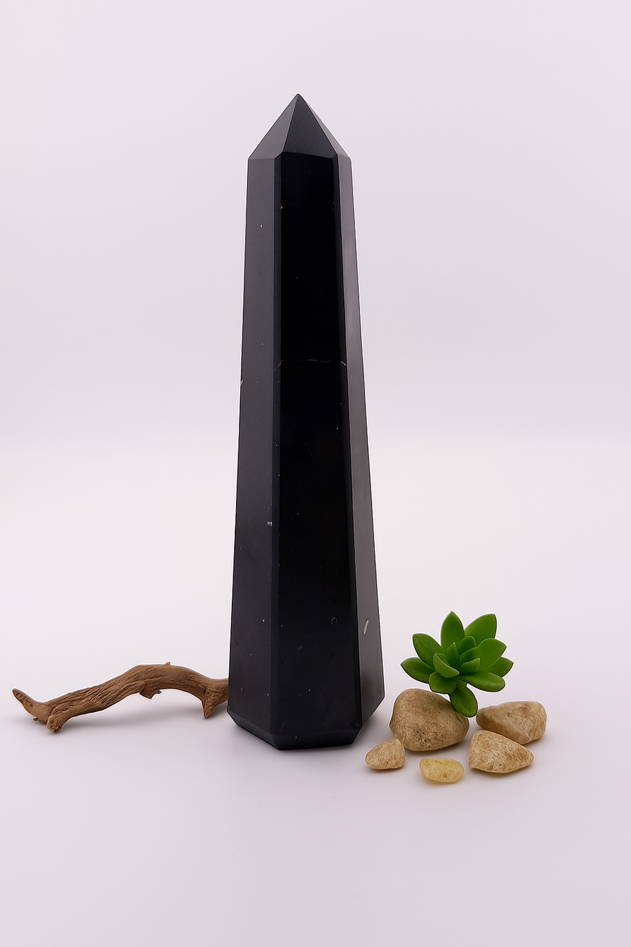 Small Polished Black Tourmaline Crystal Tower