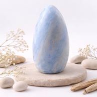 Blue Calcite Crystal Freeform 600-700g