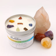 Natural Soy Wax Candle with Crystals