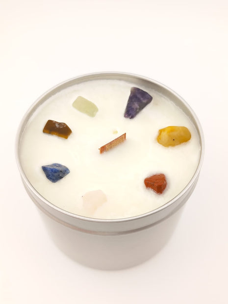Natural Soy Wax Candle with Crystals