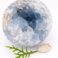 Celestite Crystal Sphere with Clustered Core