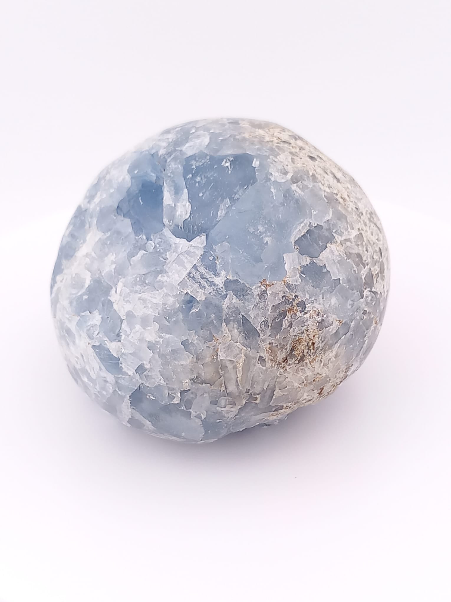 Celestite Crystal Sphere with Clustered Core