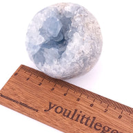 Celestite Crystal Sphere with Clustered Core