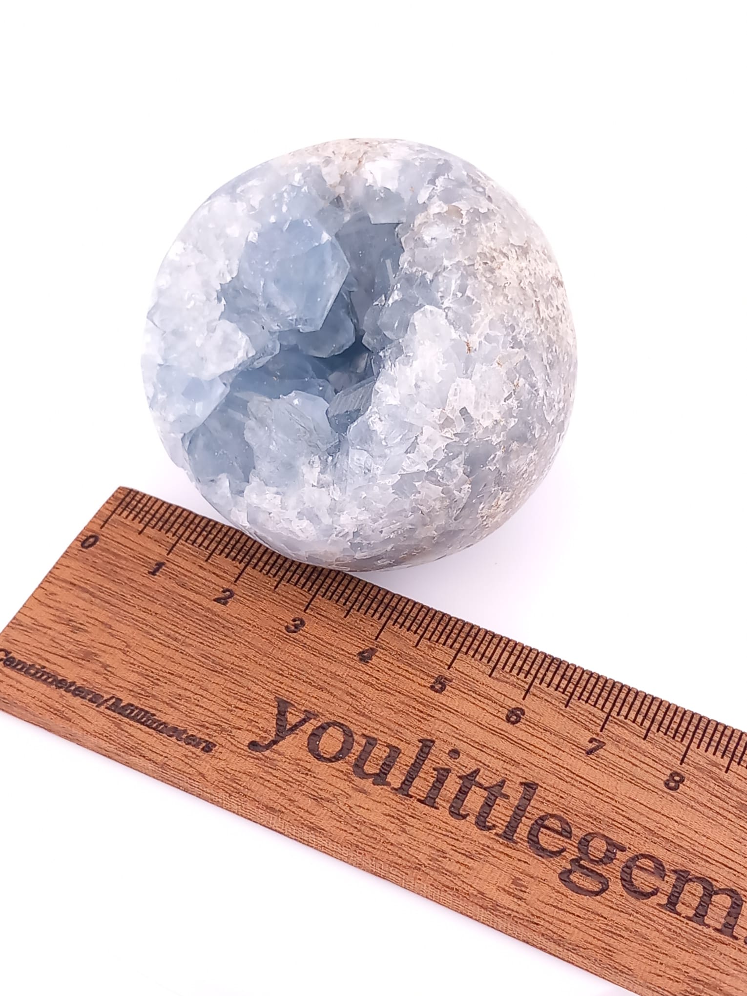 Celestite Crystal Sphere with Clustered Core