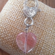 Cherry Quartz Heart Crystal Pet Charm