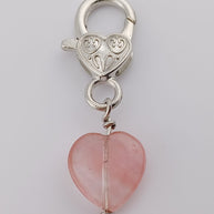 Cherry Quartz Heart Crystal Pet Charm