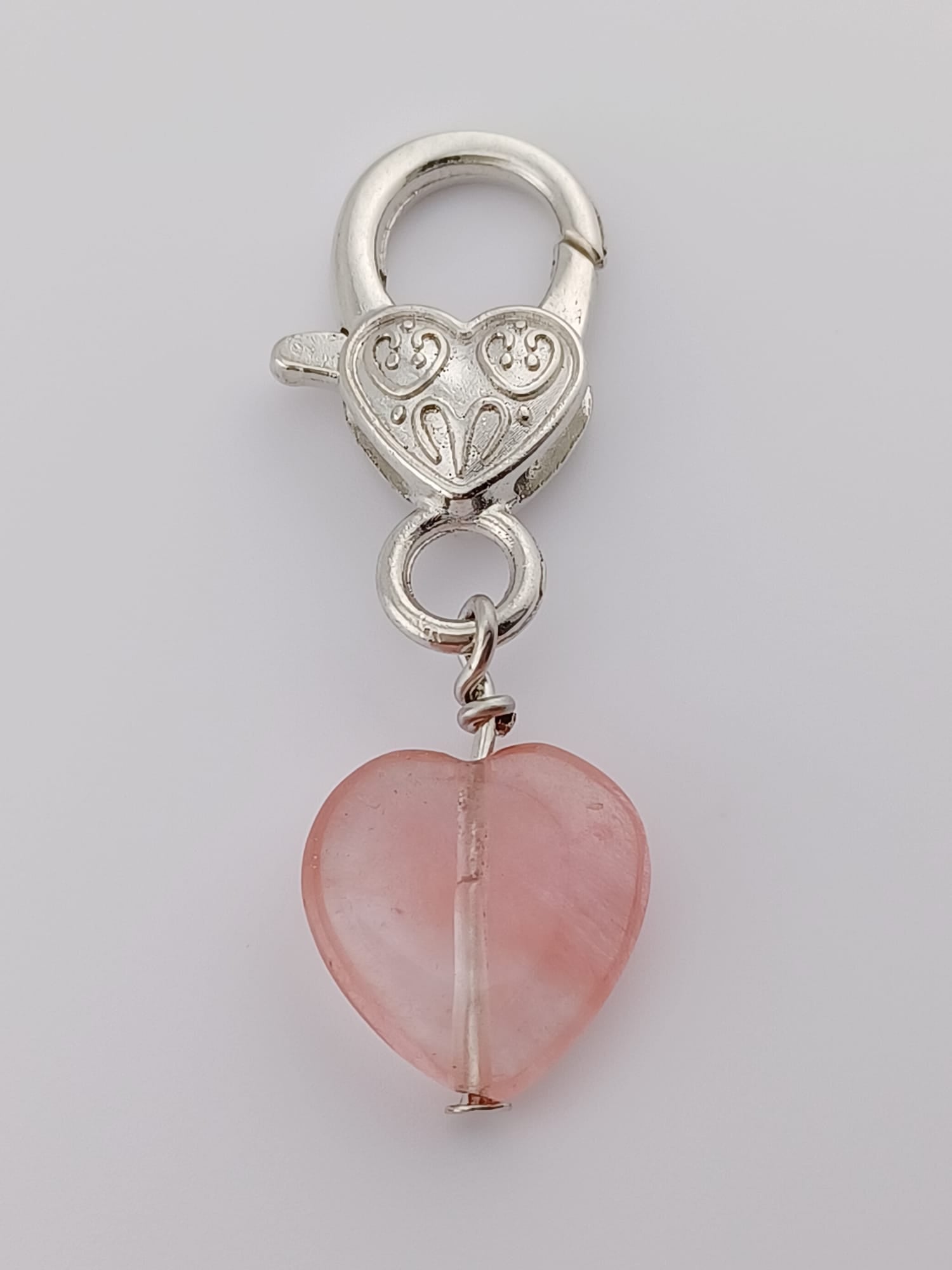 Cherry Quartz Heart Crystal Pet Charm