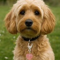 Cherry Quartz Heart Crystal Pet Charm