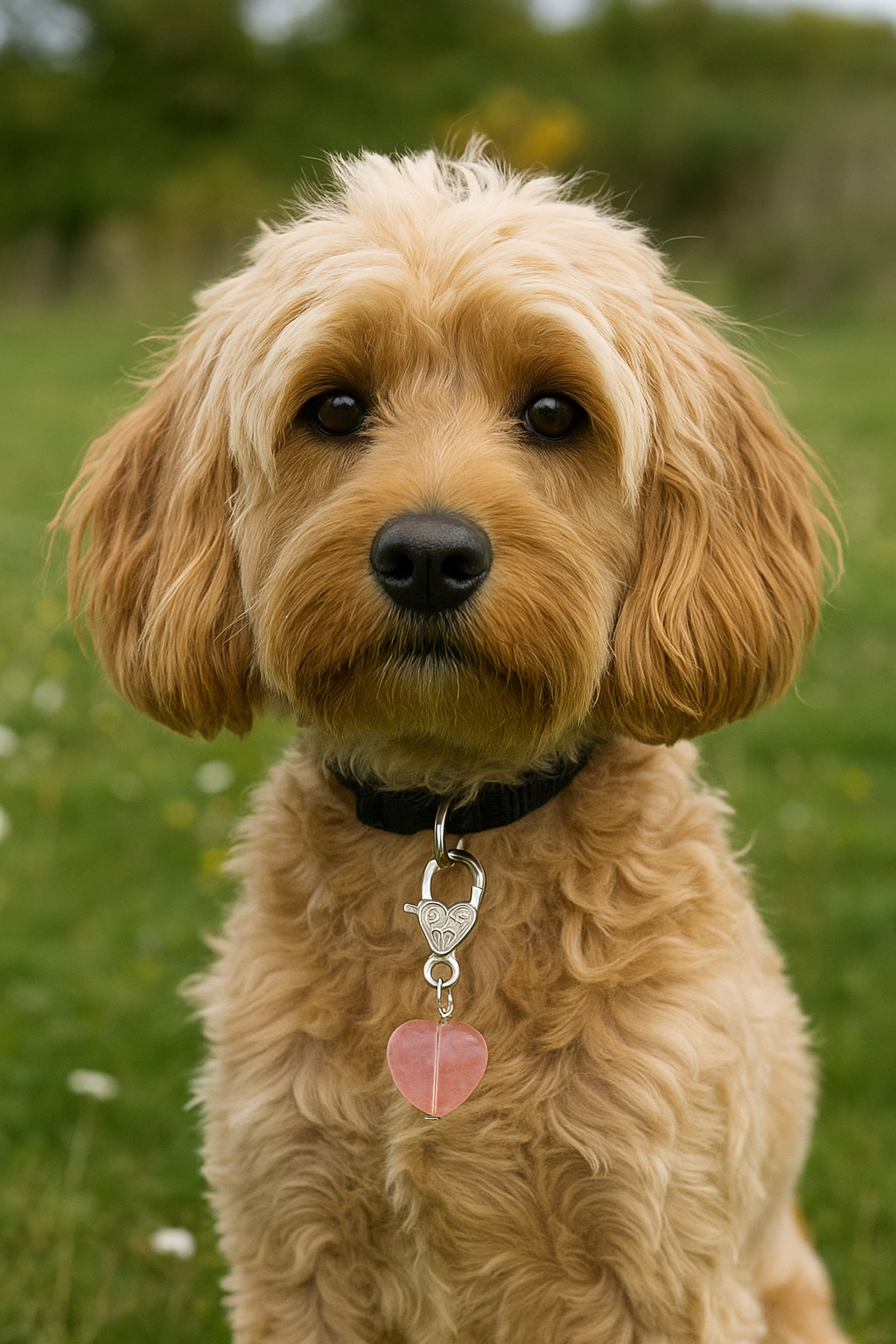 Cherry Quartz Heart Crystal Pet Charm