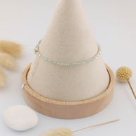 Chrysoprase and Sterling Silver Beaded Bracelet