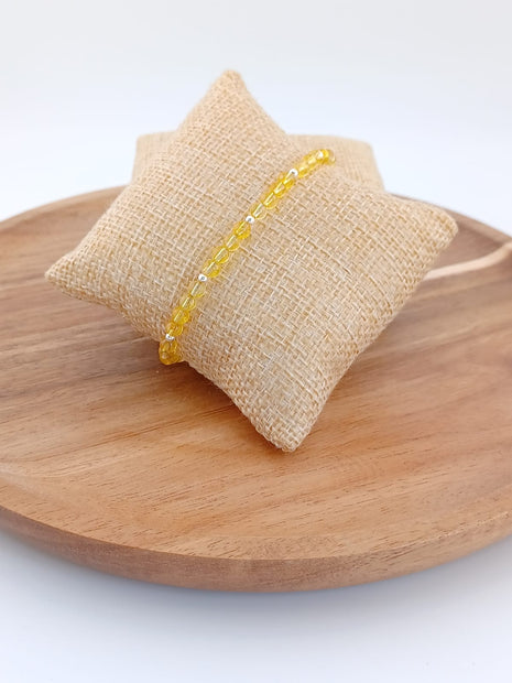 Citrine and Sterling Silver Cluster Bracelet