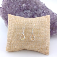 Sterling Silver Citrine Teardrop Earrings