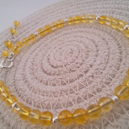 Citrine and Sterling Silver Cluster Bracelet