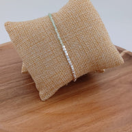 Chrysoprase and Sterling Silver Beaded Bracelet