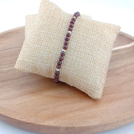 Garnet and Sterling Silver Beaded Bracelet