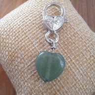 Green Aventurine Heart Crystal Pet Charm