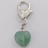 Green Aventurine Heart Crystal Pet Charm