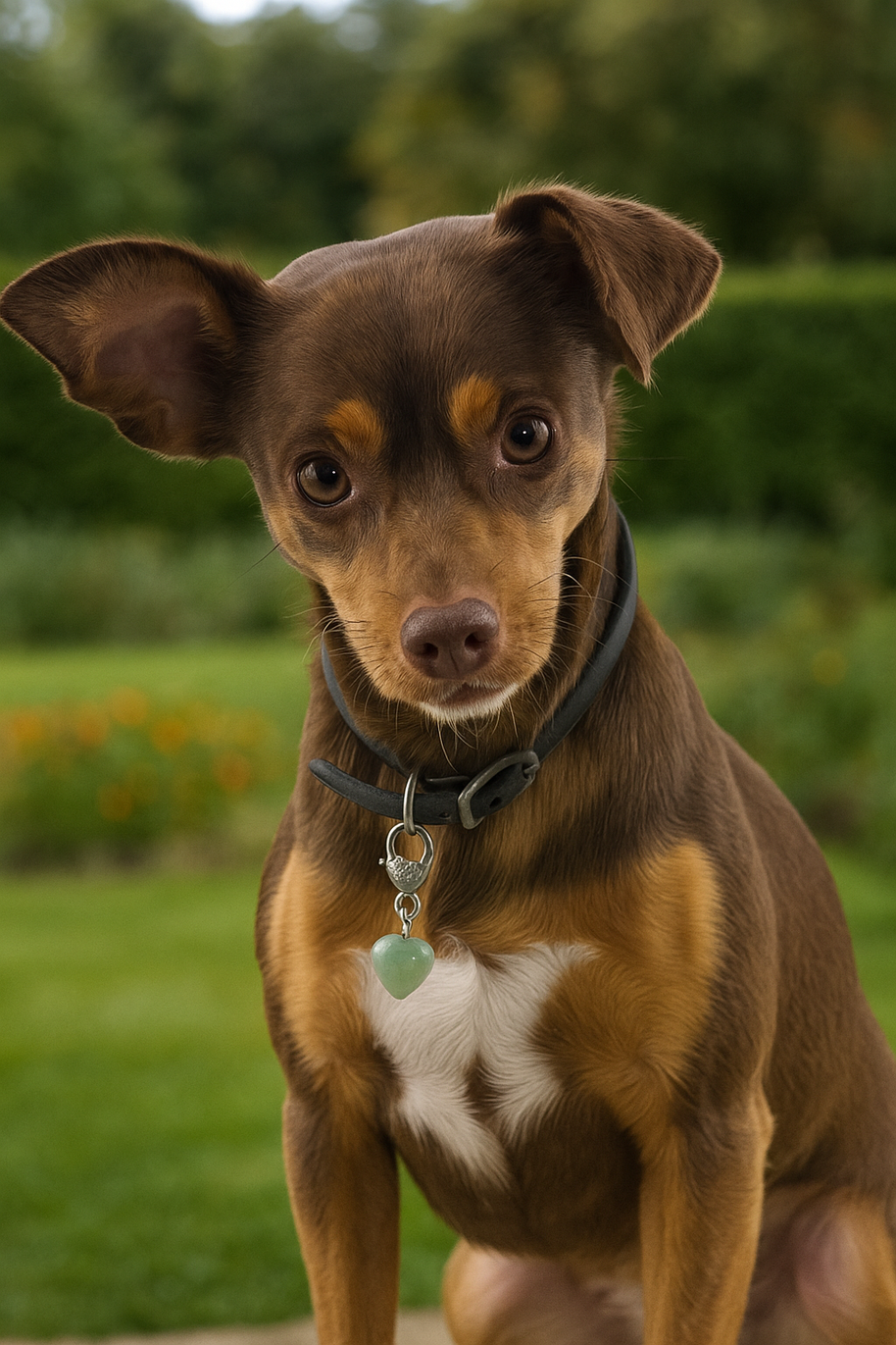 Green Aventurine Heart Crystal Pet Charm