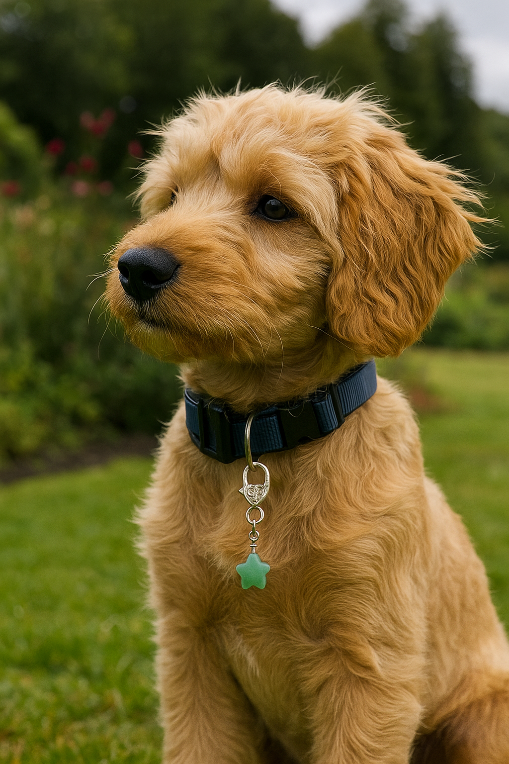Green Aventurine Star Crystal Pet Charm