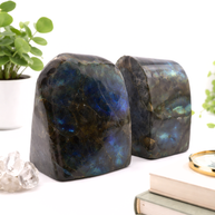 Labradorite Crystal Bookends