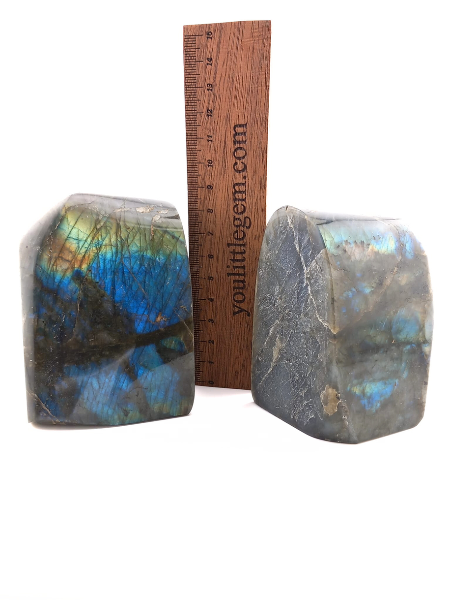 Labradorite Crystal Bookends